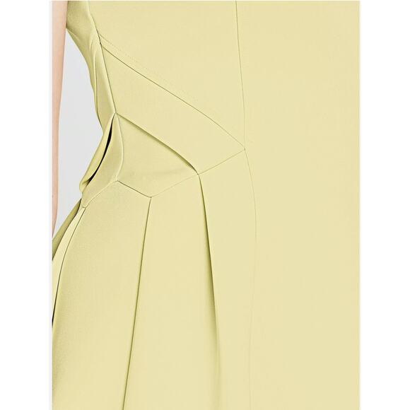TED BAKER Nistee Skater Dress Cap Sleeve High Neck Pleat Lemon Women's 1 US4 - Picture 4 of 13